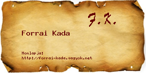 Forrai Kada névjegykártya